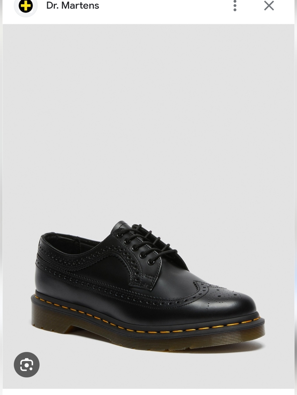Dr Martens 3989 Brogue Shoes Black Yellow Stitch Leather Oxford Men 9 Women 10